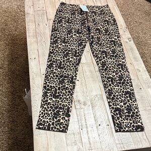 Hayden Leopard Print Skinny Pants in Tan, Black & Dark Brown